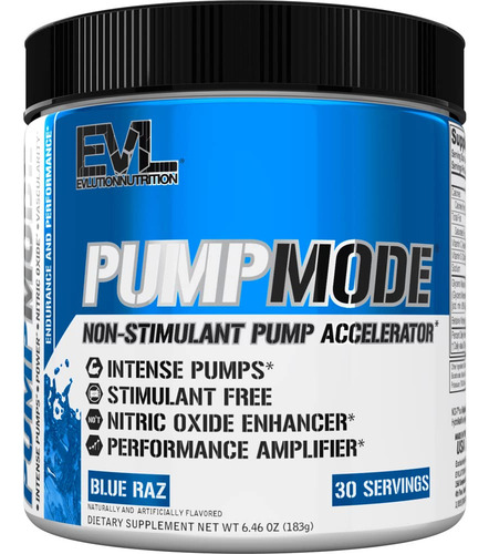 Evlution Nutrition Pump Mode Booster De Óxido Nítrico Para A
