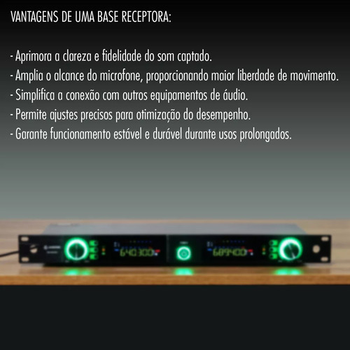 Microfone Sem Fio Duplo Profissional Uhf Com Base Receptora