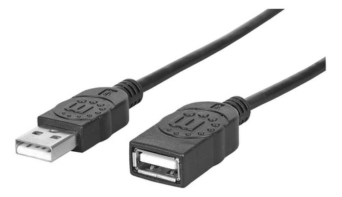 Cable De Extensión Usb De Alta Velocidad Manhattan - 308519 Color Negro