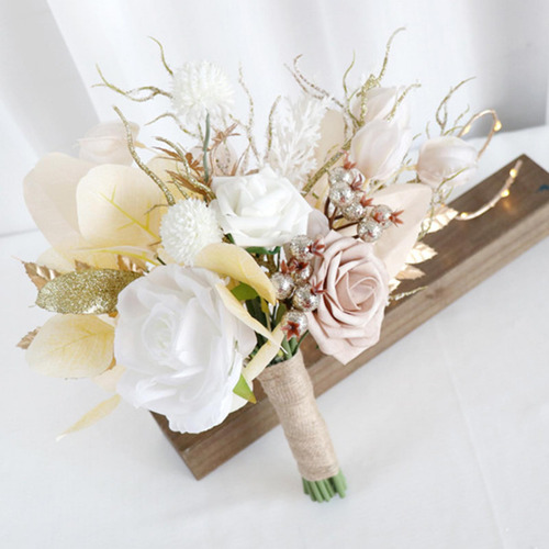Ramo De Boda Flores Artificiales Flores De Seda, Ramo De