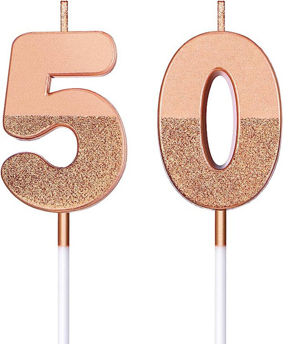 50 Cumpleaños Velas Con Purpurina Para Tarta Cumpleaños 50 C