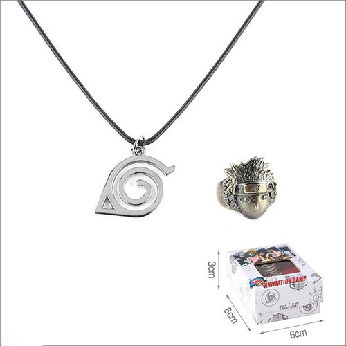 Set De Anillo Y Collar De Naruto Anime De Colección