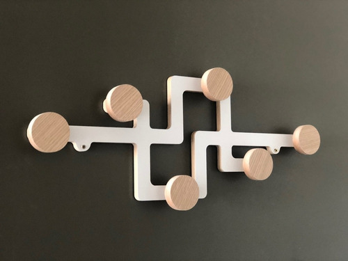Imagen 4 de 9 de Perchero De Pared Nina Escandinavo Nórdico Blanco Combinado