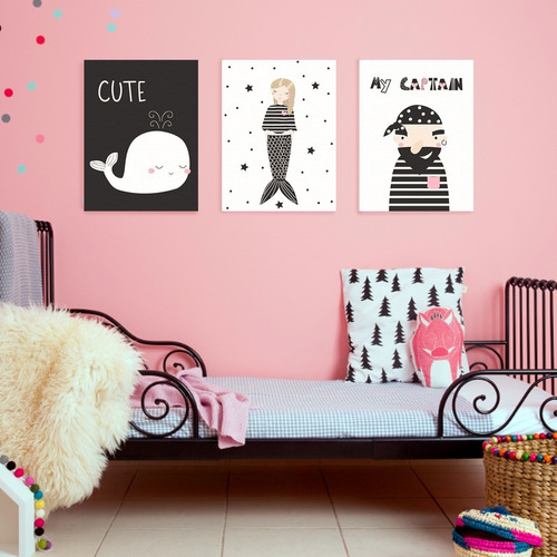 Cuadros Canvas Niños Set 3 Estilo Nórdico No Tóxicos Algodón