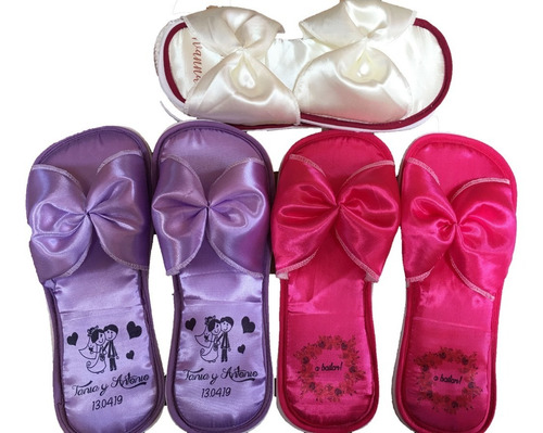 Pantuflas En Satín Personalizadas Bodas, Xv Años