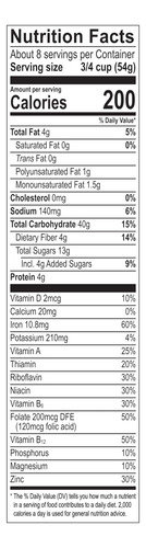 Cereal De Grano Entero Con Pasas Dátiles Y Nueces 454 G
