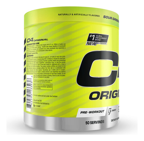 Cellucor C4 Original New 50 Serv! Pre Entreno Importado Usa Sour Green Apple