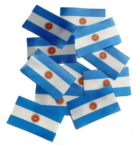 10 Escarapelas Parche Bandera Argentina Sol Etiqueta Tela