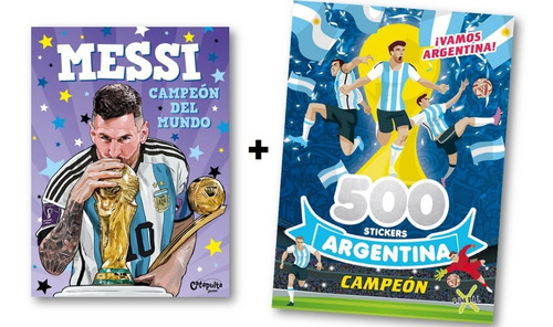 * Messi Campeon Del Mundo + 500 Stickers Argentina Campeon *