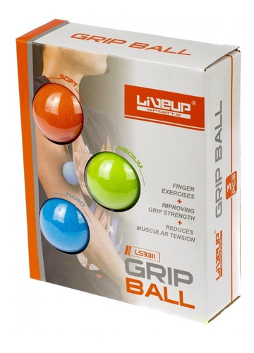 Kit Bolas De Aperto Grip Ball - Leve, Medio, Forte 5 Cm
