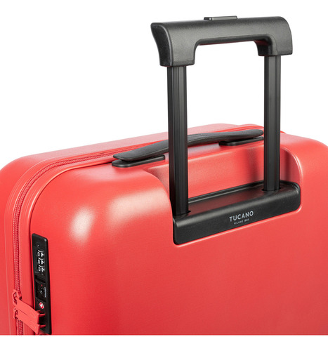 Valija De Cabina Carry On Tucano Ted 40l Rígida Cierre Tsa Rojo Lisa