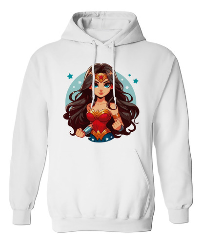 Sudadera Con Gorro Super Heroina Mm Mujer Maravilla Animada