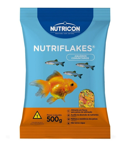 Ração Nutricon Flocos Nutriflakes 500g - Peixes Comunitários