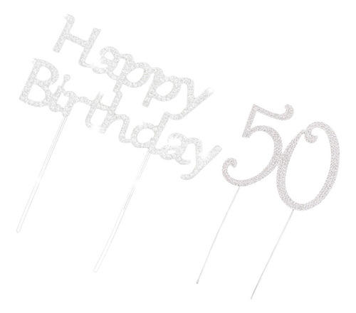 Diamante De Imitación Feliz Cumpleaños Y Número 50 Cake