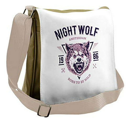 Bolso De Mensajero - Ambesonne Wolf Bag, Roaring And Angry A