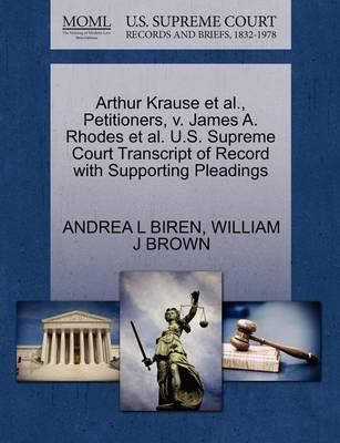 Libro Arthur Krause Et Al., Petitioners, V. James A. Rhod...