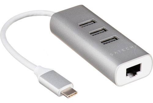 Hub Satechi Usb-c 2 En 1 - Ethernet Y Tres Puertos Usb-a 3.0