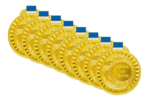 40 Medalhas Metal 29mm C/fita Azul Premiação Honra Ao Mérito