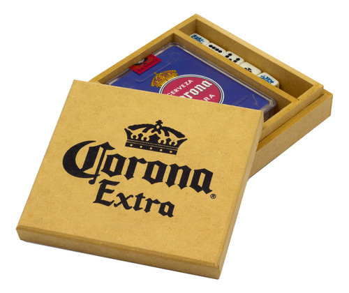 Caja De Madera Con Baraja Poker Y 5 Dados: Cervezas