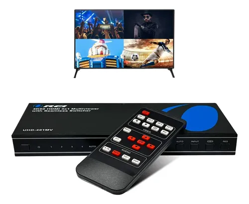Multivisualizador Hdmi Orei 4k 60hz 4 Em 1 Quad Uhd-401mv Negro