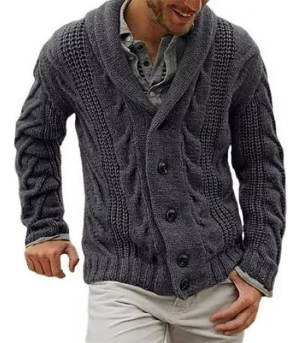 Hombre Suéter De Punto Botón Chaqueta Cárdigan Abrigo Abrigo