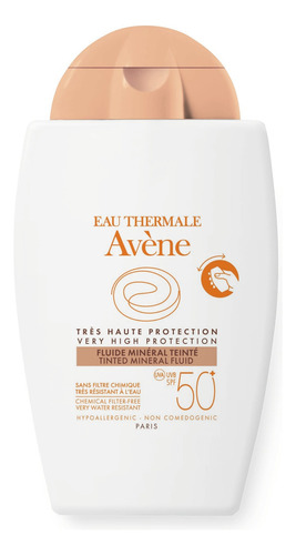 Protector solar  Avène  Fluido Mineral 50FPS  en tubo extra-plano 40mL