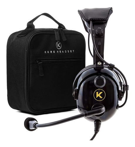 Auriculares Kore Aviation Ka-1 Negros Con Estuche