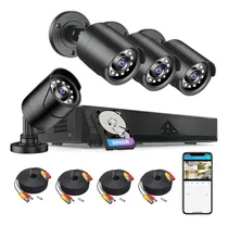 Comprar Cámara de seguridad KAMEP DVR04 con resolución de 2MP Hd incluida 500GB visión nocturna camara vigilancia exterior kit de camaras seguridad hogar alarma waterproof