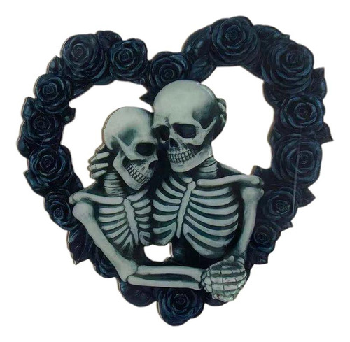 Corona De Esqueletos De Halloween En Forma De Corazón Para P