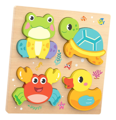 Puzzles Block De Madera Puzzle Toy Para Animal Marítimo