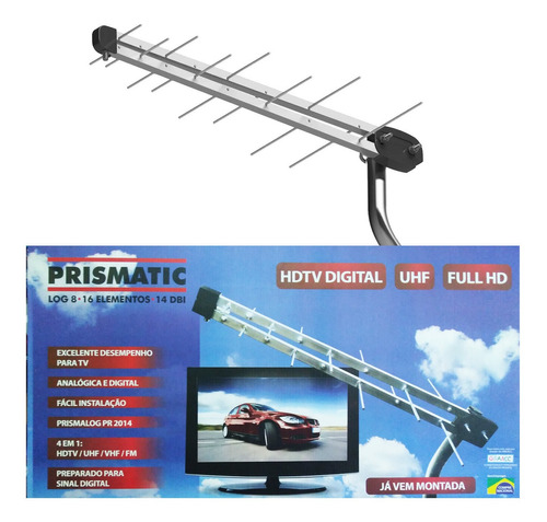 Antena Externa Para Tv Digital Hdtv 16 Elementos 14 Dbi