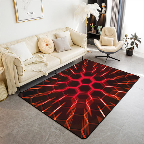 Alfombra Geométrica Moderna 1.52 X 2 Metros Antideslizante