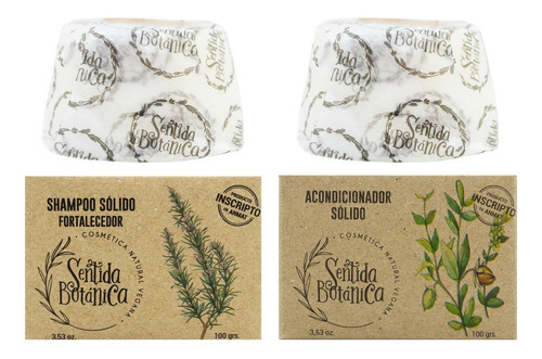 Sentida Botánica Kit Shampoo Solido Fortalecedor Enjuague 3c