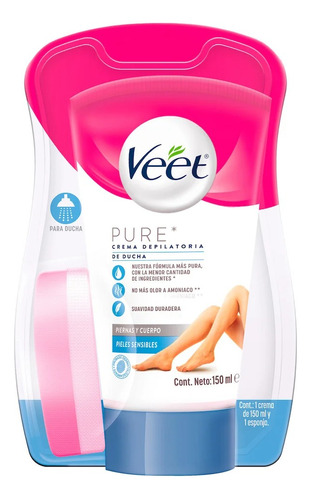 Veet Crema Depilatoria Ducha Piel Sensible Aloe Vera 150gr