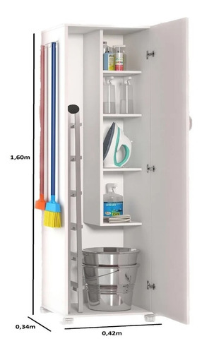 Imagem 3 de 6 de Armário Organizador Multiuso Lavanderia