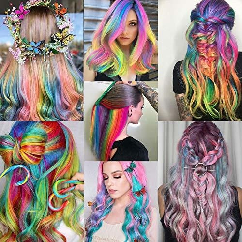 Meckily 22 Extensiones De Cabello De Colores Para Fiestas, P