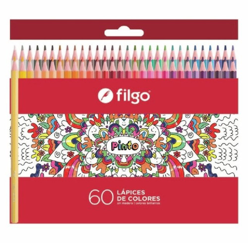 Imagen 1 de 2 de Lápíces De Colores Filgo X60 Ecologicos Con caja Portalapices