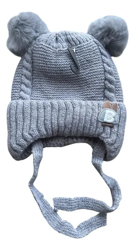 Gorro Lana Bebé 6 A 18 Meses Aprox. Gris 6 A 18 Meses Liso