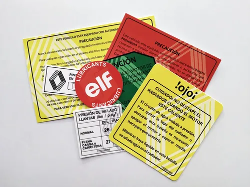 Calcomanías Informativas Capot Para Renault 9, 12, 18, 21