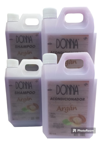 Combo 2 Shampoo+2 Acondicionador Argan Donaa X1 Lts Cada Uno