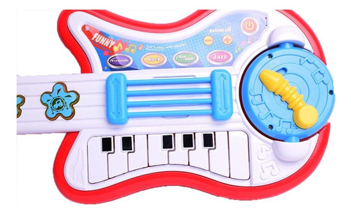 Imagen 5 de 9 de Guitarra Y Mesa Didáctica 2 En 1 Musical Con Luz Y Sonido