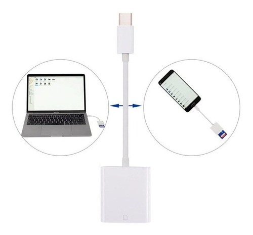 Cable Adaptador Tipo C Con Lector De Tarjetas Otg Para Pc