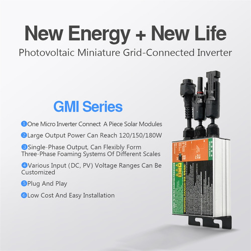 Microinversor De Conexión A Red Solar Mppt De 120w 150w 180w