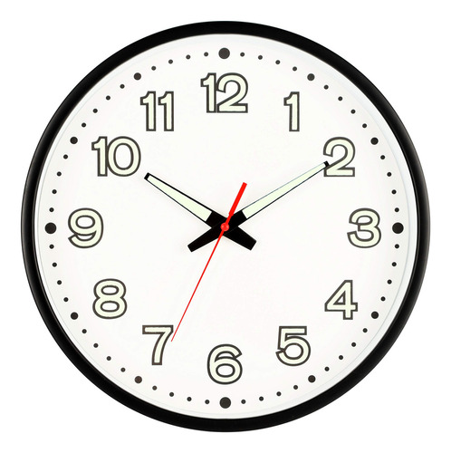 Fasmov - Reloj De Pared Moderno De 12.0 in Con Luz Noctu
