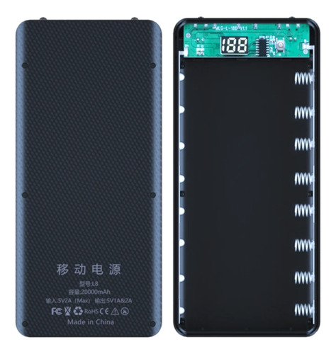 Case Powerbank Usb Para Colocar Até 8 Baterias 18650
