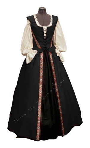 Disfraz De Fiesta, Vestido Largo Medieval Victoriano, Vestid