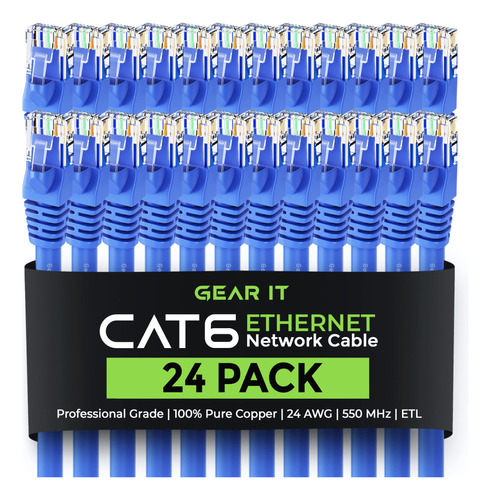 Gearit - Cable Ethernet Categora 6, Sin Enganches, Cable De
