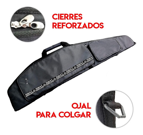 Imagen 5 de 10 de Funda Para Rifle Pcp Bolsillo Para Inflador Acolchada 110 Cm