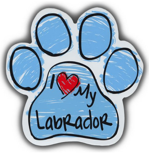 Scribble Paw Perro Imanes: I Love My Labrador Retriever Cars