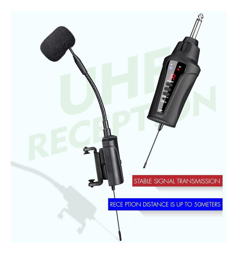 Instrumento Receptor Cardioide Con Clip Para Violín Uhf,